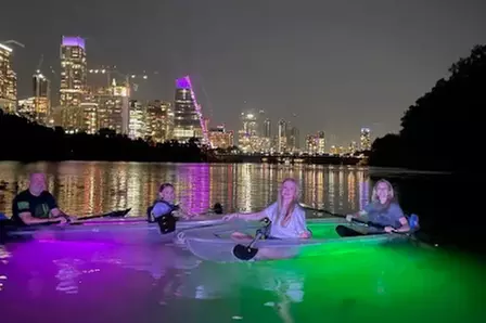 Nighttime Crystal Kayak Tour in San Antonio