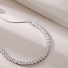 Image 1: Pulsera ajustable con baño de plata y rodio, con circonitas brillantes