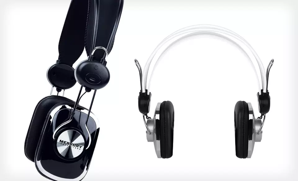 $8.99 for Merkury Innovations Retro Stereo Headphones ($19.99 List Price). Multiple Colors Available. Free Returns. - Second Medium