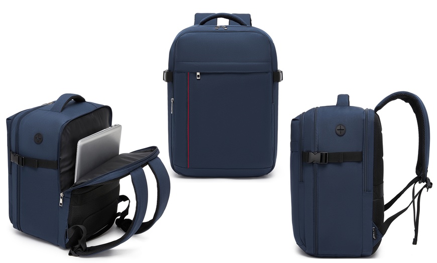 Image 10: Kabinen-Rucksack 15,6'' mit Laptopfach & Trolleygurt