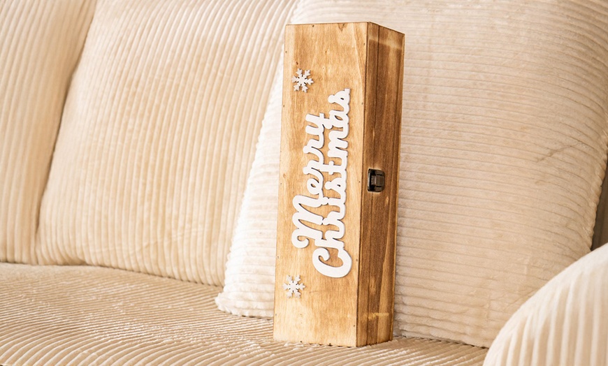 Image 14: Cassetta portabottiglie natalizia