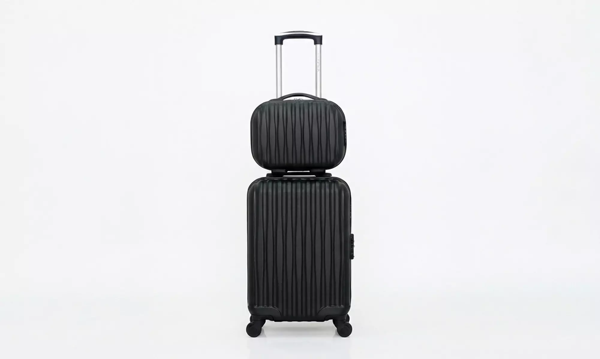 Set van 2 'Wave' koffers met een handbagage koffer en een beautycase