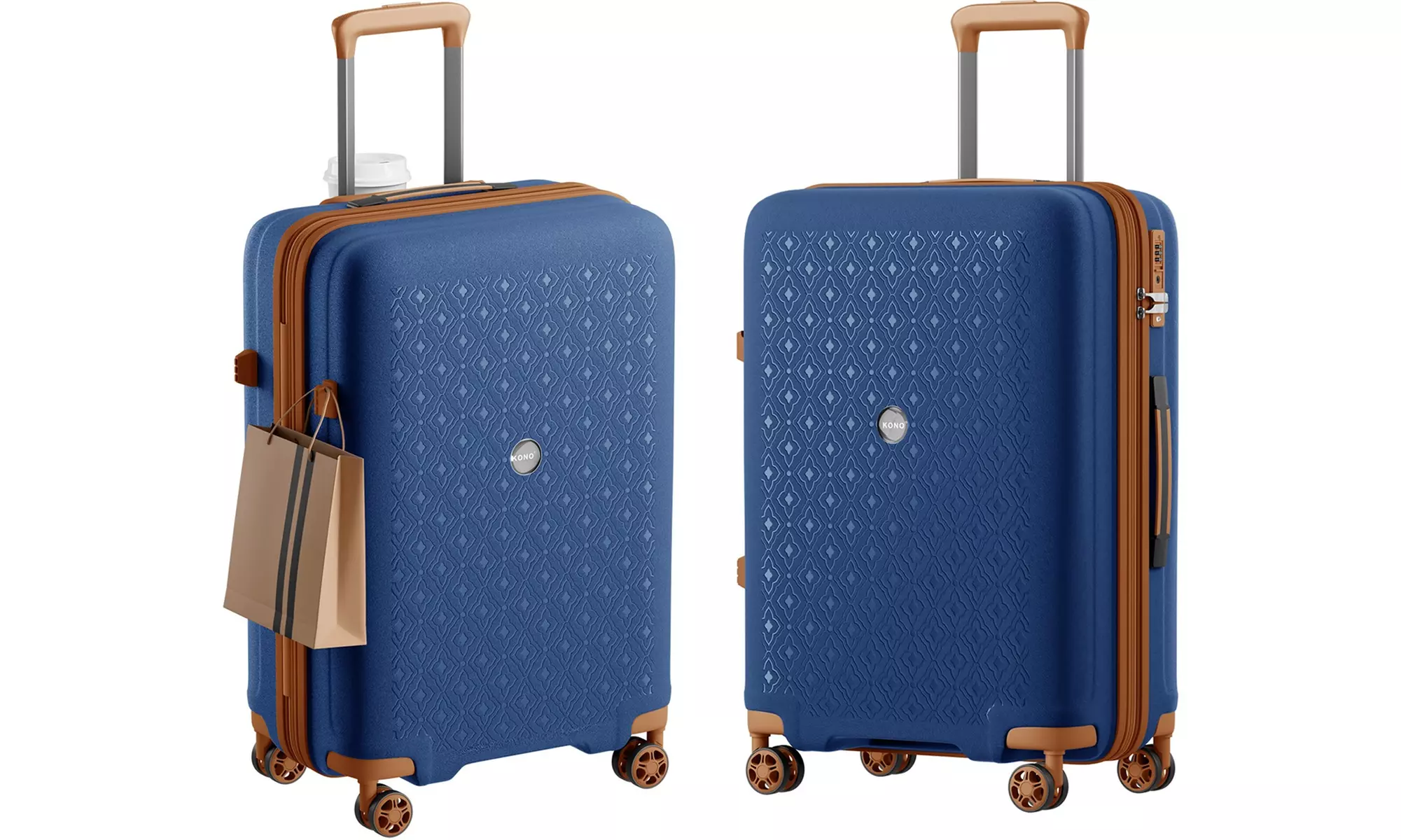 1 / 3x KONO Hartschalen-Reisekoffer mit TSA-Schloss