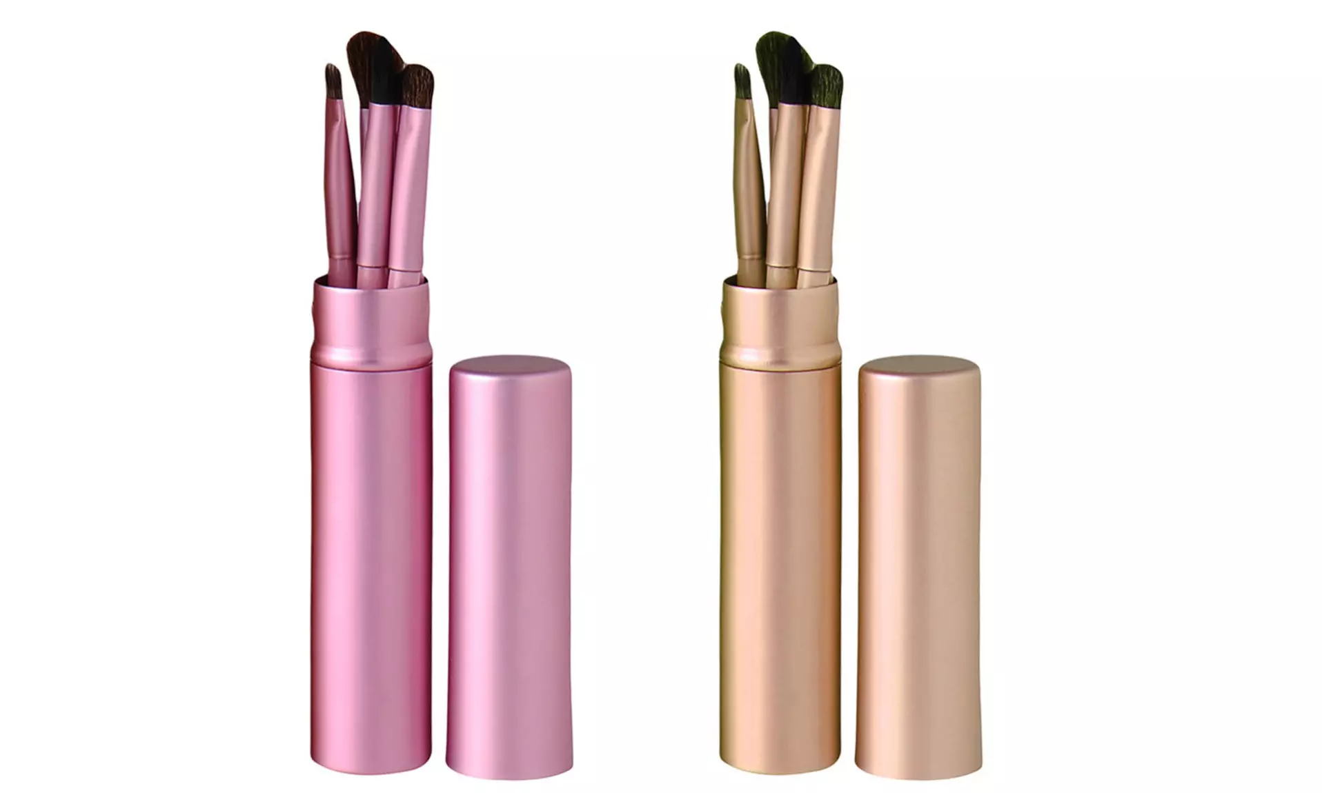 Eyeshadow Cosmetic Brushes Set with Tin Cylinder Case (5 Piece)