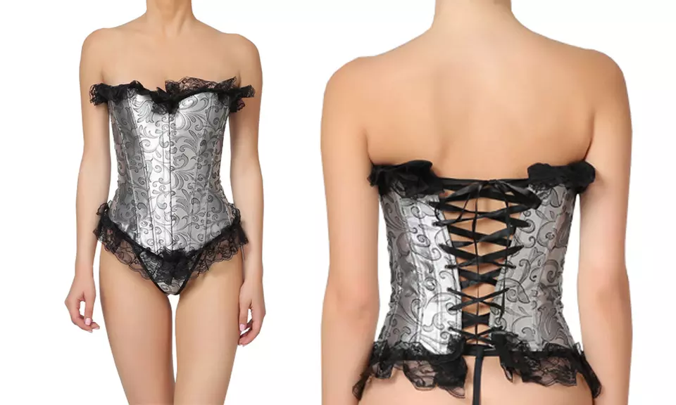 Corset imprimé écossais ou gris argenté - Second Medium