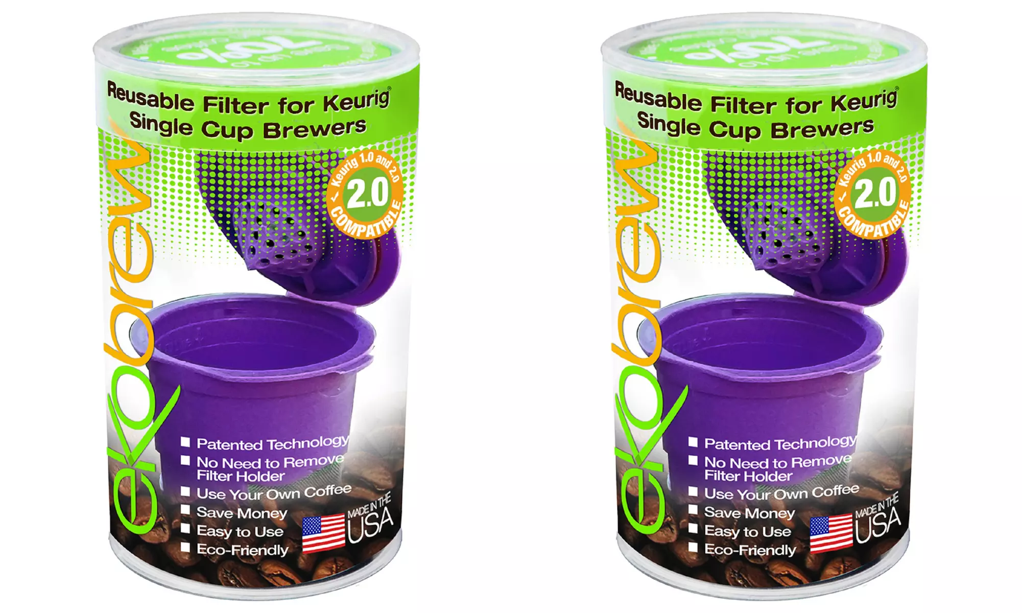 Ekobrew Reusable Filters for Keurig 2.0 and 1.0 Brewers (2-Pack) - Primary Image