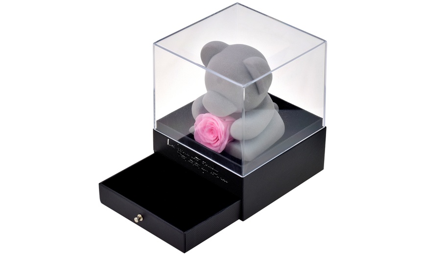 Image 8: Portagioie con orsacchiotto e rosa eterna SC Crystal