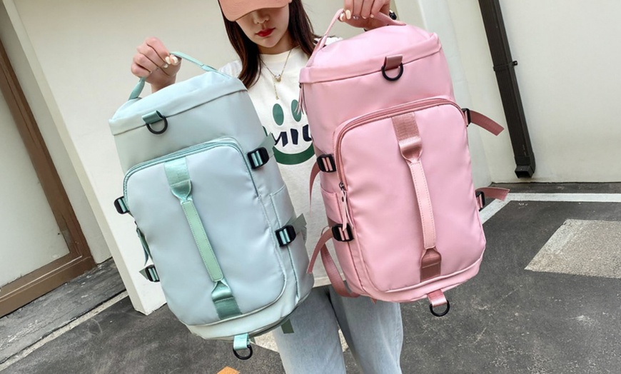 Image 1: 29-Inch Double Strap Large Capacity Gym Travel Bag 