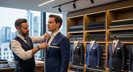 2teiliger Herren Konfektions-Maßanzug aus Schurwolle - Ffm Designer Mode