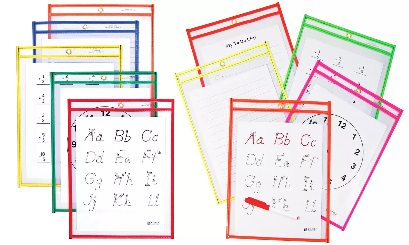 Reusable Dry Erase Study Aid Pouches (25-Pack) - Primary Image