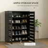Image 5: HomCom Shoe Storage Cabinet with Slatted Doors 