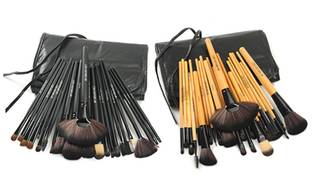 image for Makeup Brush Set with Vegan Leather Case (24-Piece)