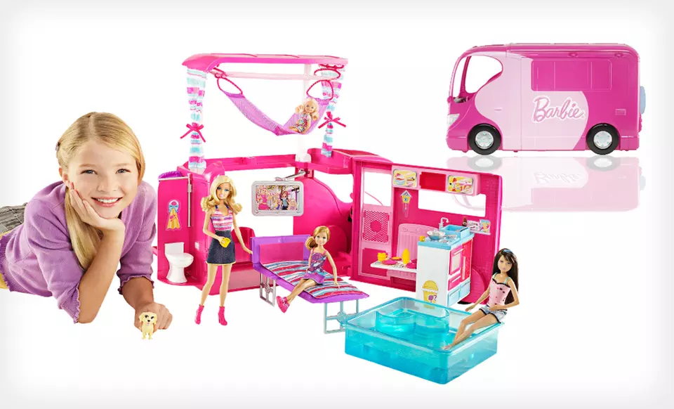 $49 for a Mattel Barbie Sisters Go Camping! Camper ($87.98 Total Value). Free Shipping and Free Returns. - Primary Image