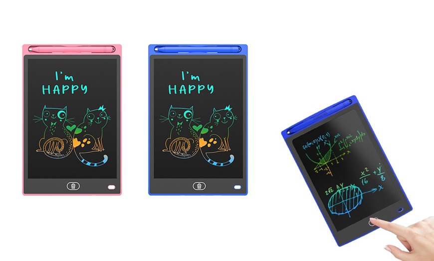 Image 1: 8.5 Inch LCD Writing Tablet Colour Screen Kids Drawing Doodle Pad
