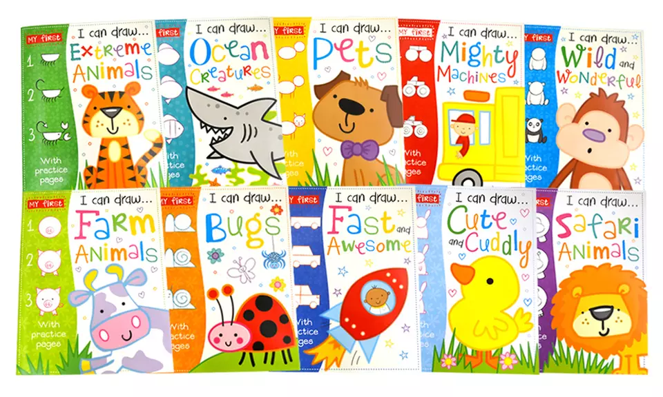My First I Can Draw Book Set with Crayons (10-Pack) - Primary Image