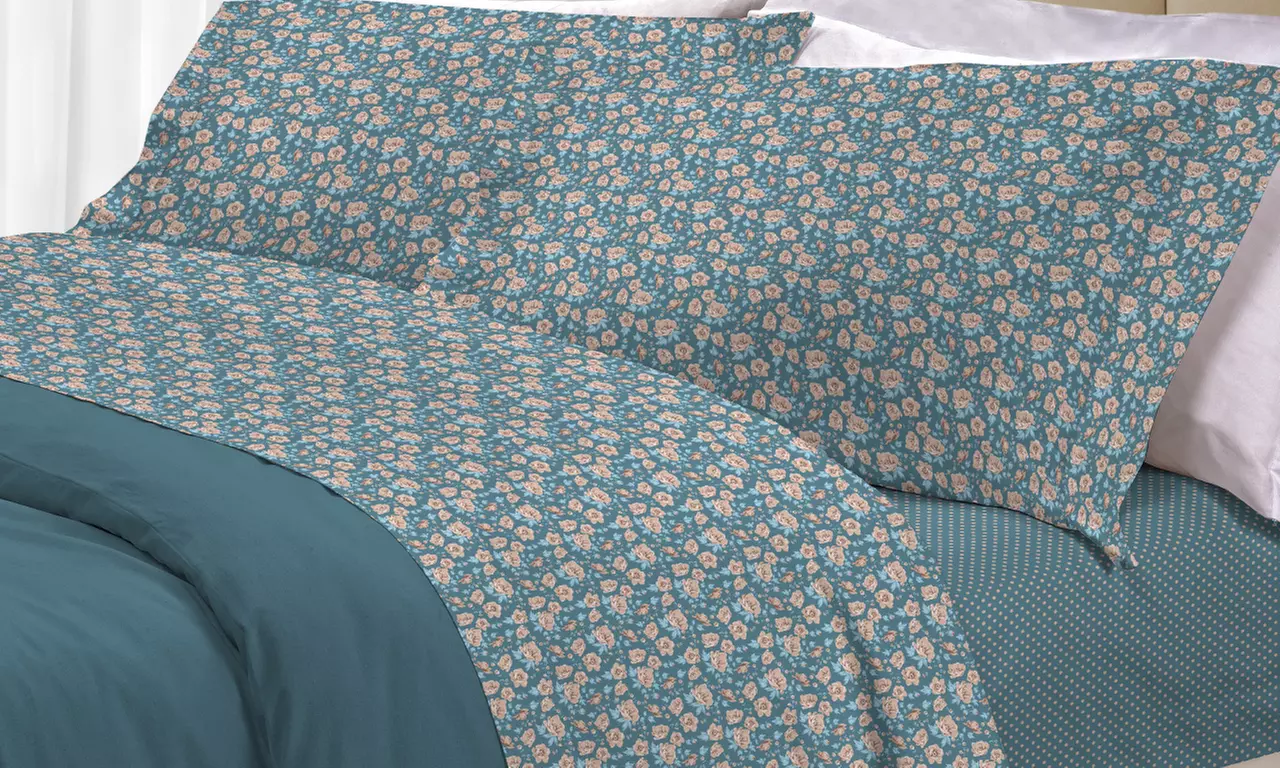 Completo di lenzuola in cotone Co. Ingros. Tex