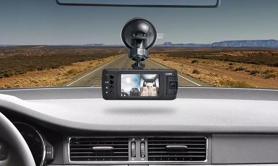 Coby Exterior and Interior Dual-Camera 1080p Full-HD Dash Cam - Primary Image
