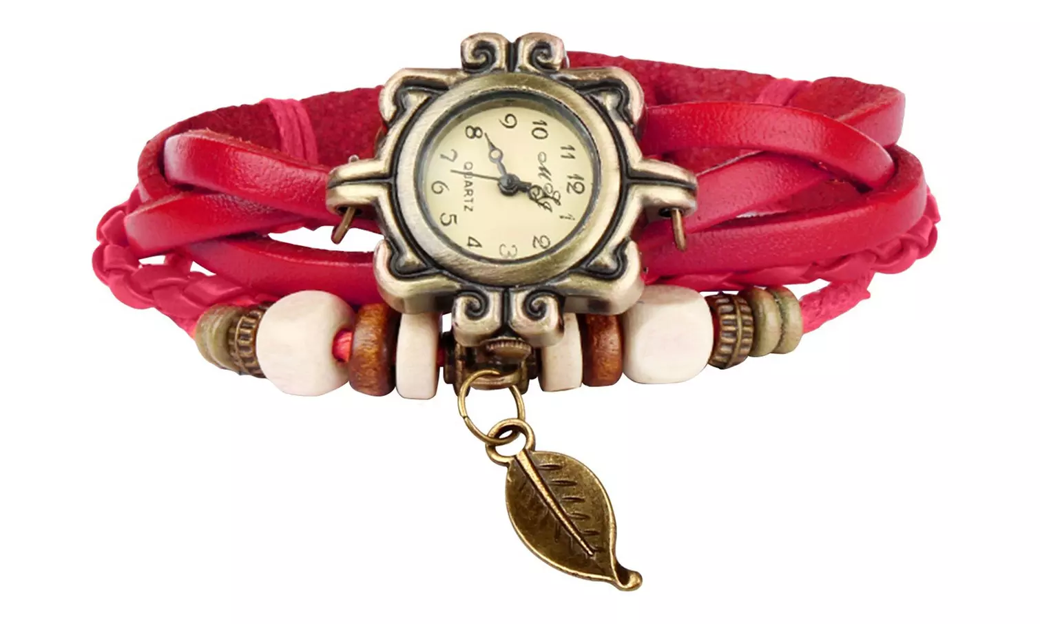Women's Vintage Bohemian Vegan Leather Watch  (Charm And Color Choices)
