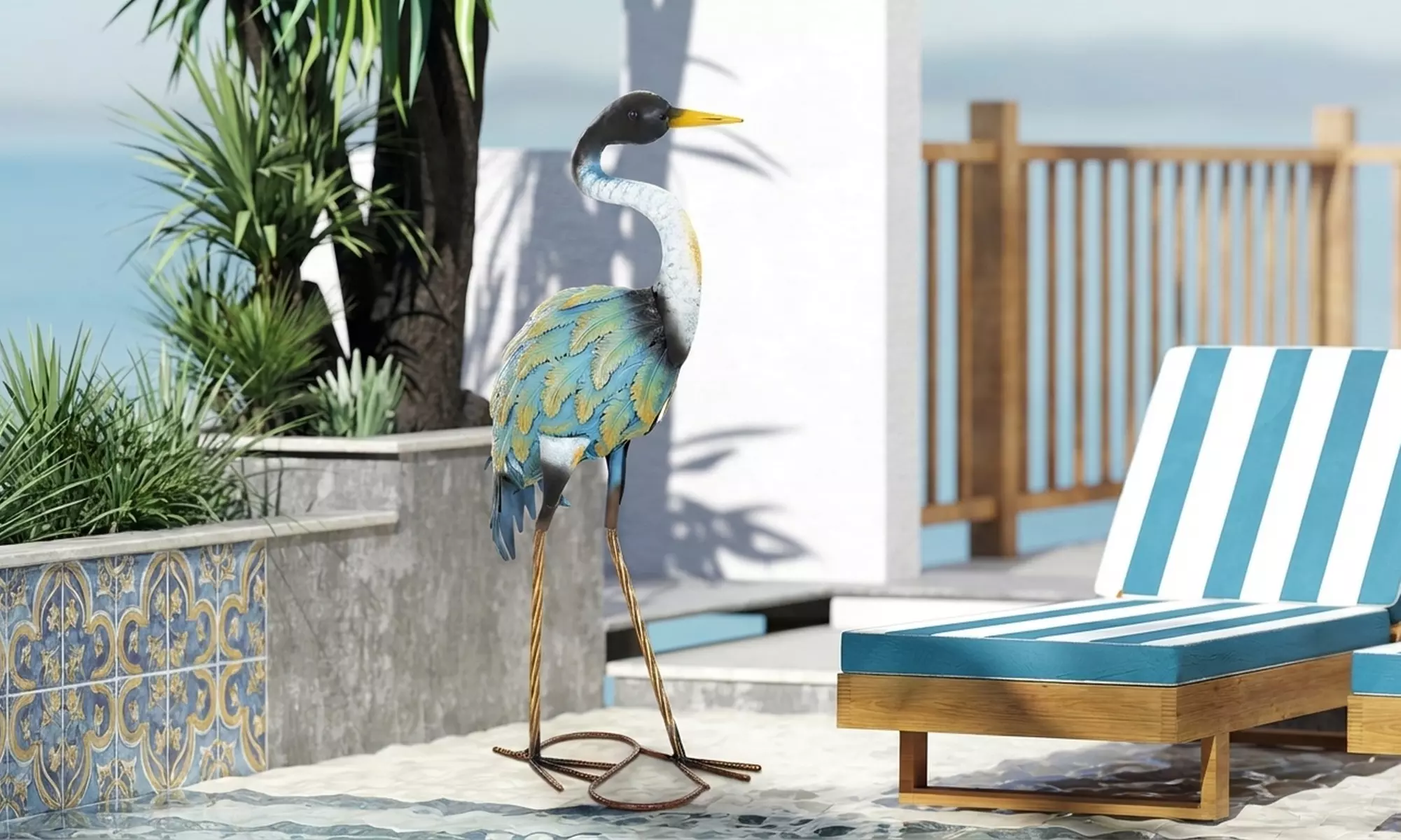 Outsunny Heron Garden Statue Outdoor Decorative Ornament