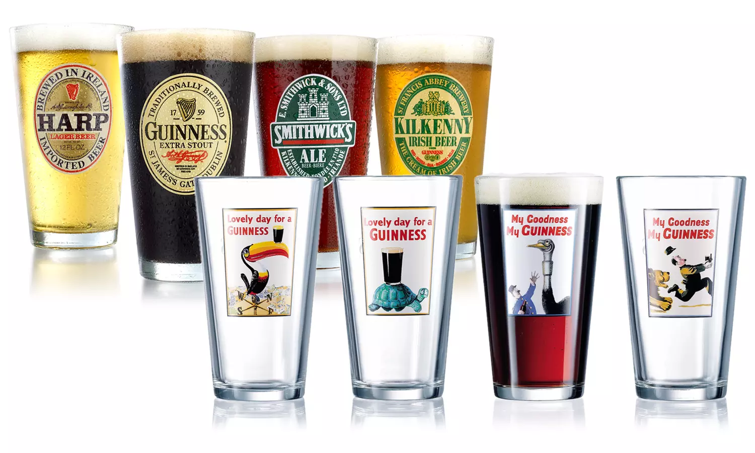 Guinness Zookeeper or Irish Beer Pint Glasses (4-Pack) - Primary Image