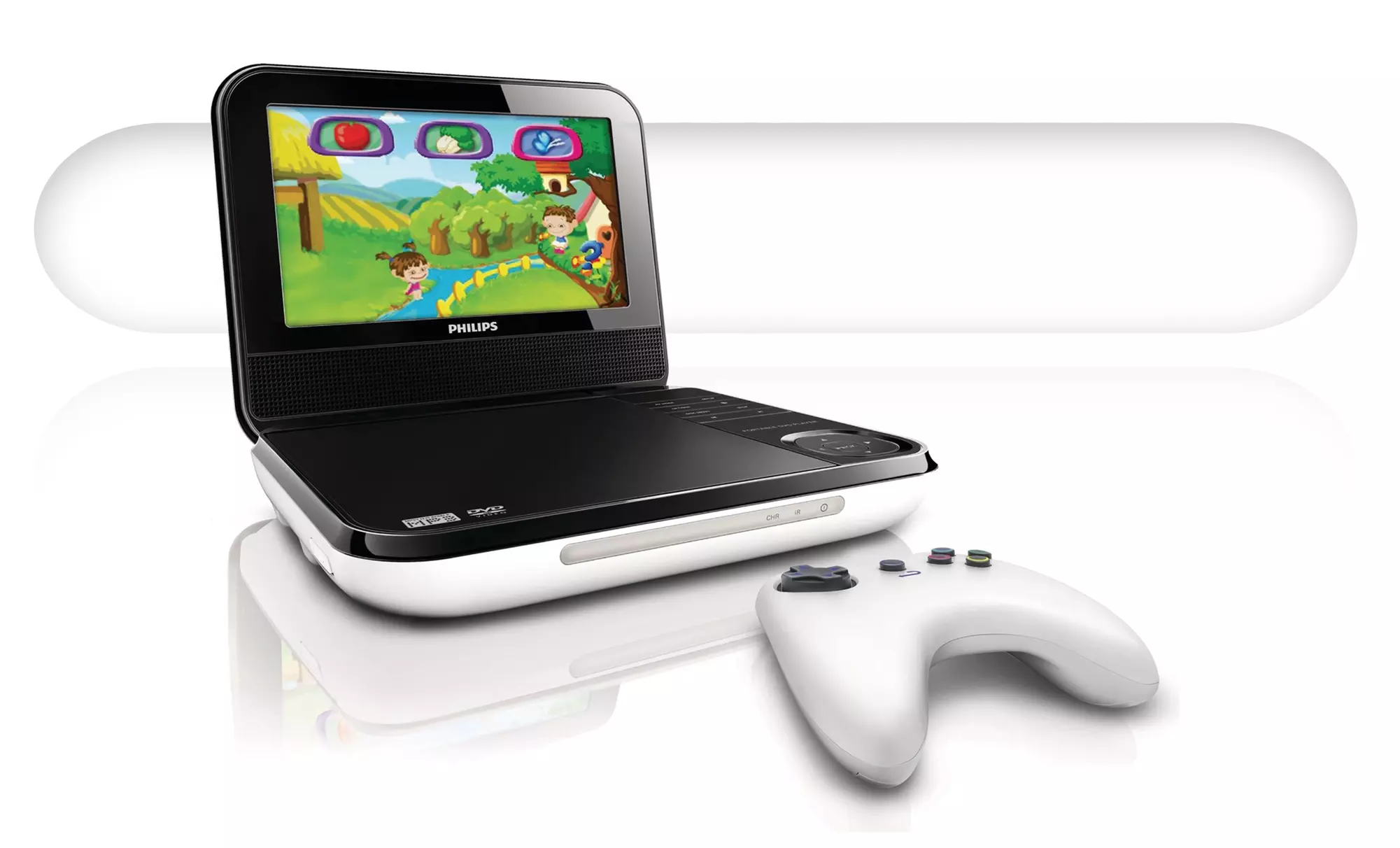 Philips 7" Portable DVD Player with 10 Games and Controller (PD703/37) - Primary Image