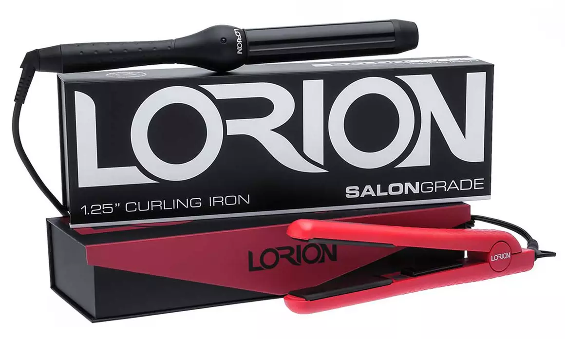 Lorion Clipless Curling Iron and Flat Iron Set - Primary Image