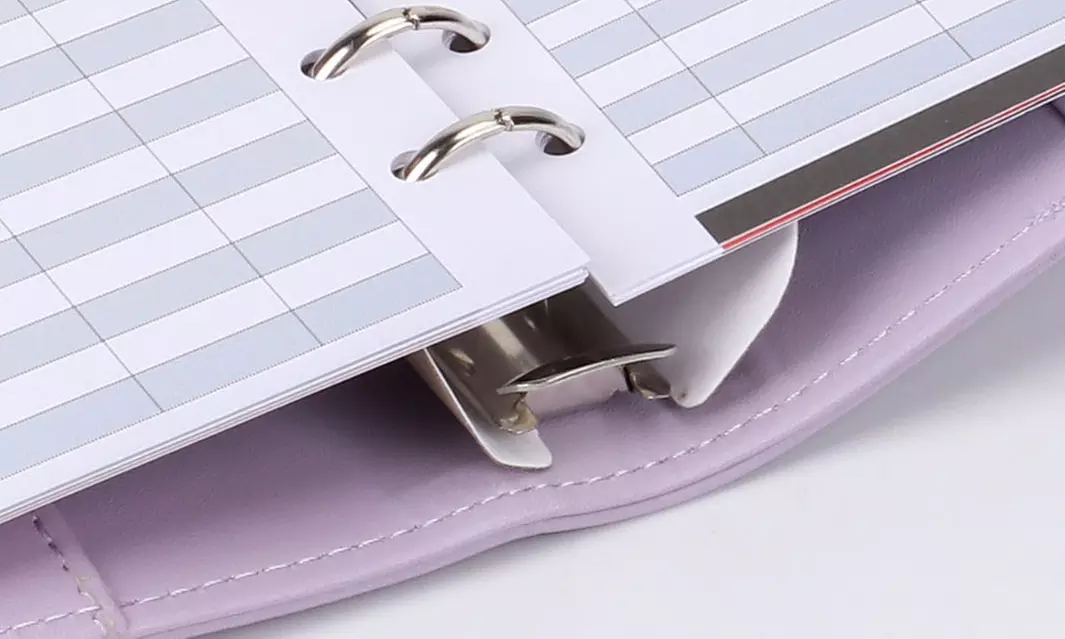 PU Leather Notebook A6 Ring Binder Budget Planner Organizer Cover