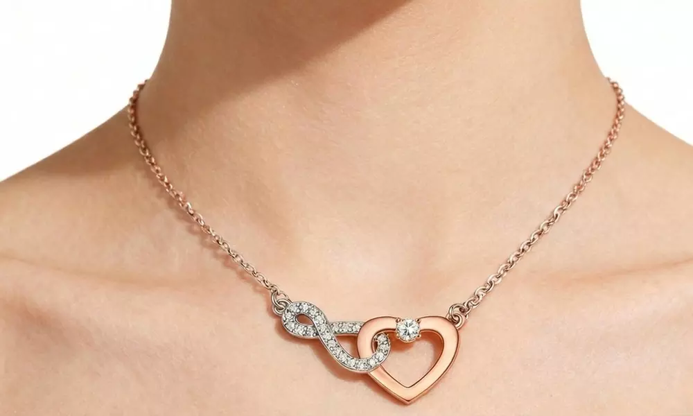 Rose Gold Heart Necklace for Couples