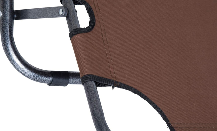 Image 10: Outsunny 2 in 1 Folding Sun Lounger Reclining Garden Chair