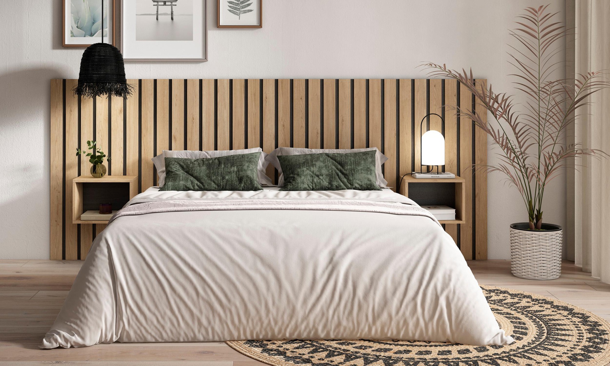 Tête de lit en bois