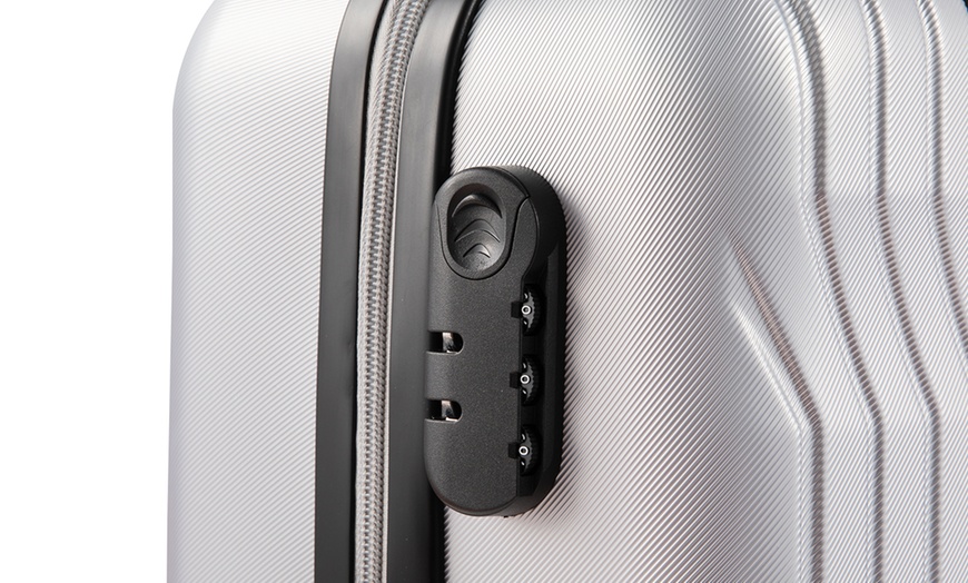 Image 27: Set of Three Hard-Shell ABS Suitcases