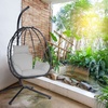 Image 1: Swinging Rattan-Effect Egg Chair
