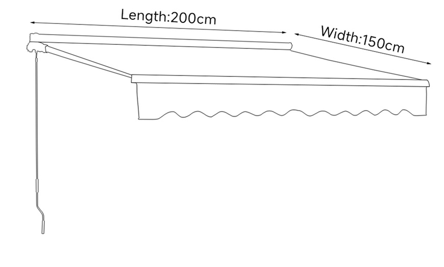 Image 4: Large Coverage Retractable Outdoor Door Awning
