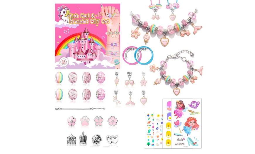 Image 2: Kids' Nail and Bracelet DIY Set