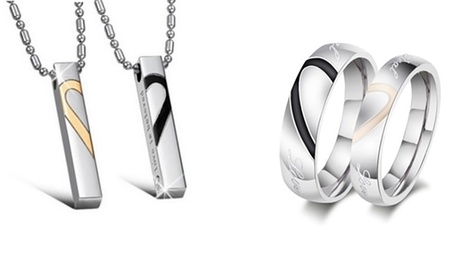 Anello o collana con pendente Love is Believe, con incisioni, disponibile in vari modelli, colori e misure