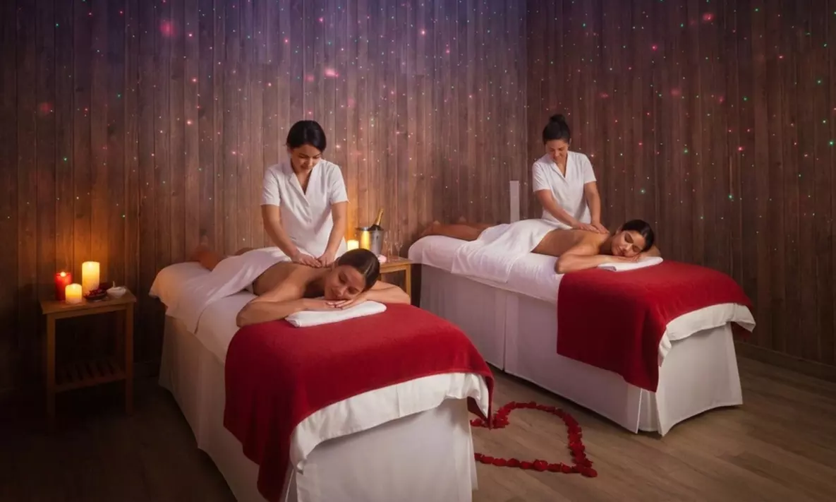 Masaje en pareja de 60 o 90 minutos con champán y fresas con nata