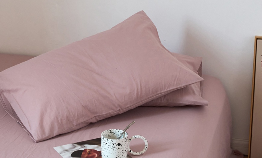 Image 43: Pure Cotton 2 Piece Pillowcase Set