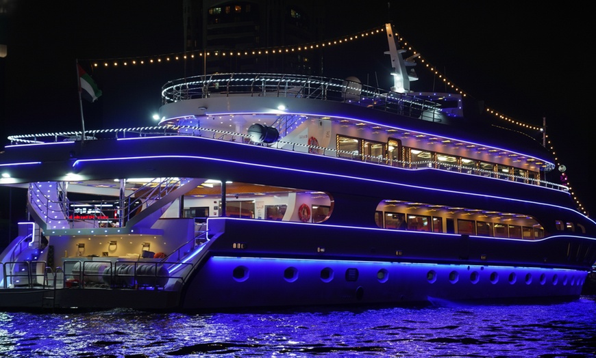 Image 1: 2-Hour Luxury Dinner Cruise with Buffet & Drinks on Samrat Mega Yacht