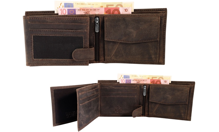 Image 20: Leonardo Verrelli Herren-Geldbörse aus Echtleder mit RFID-Schutz