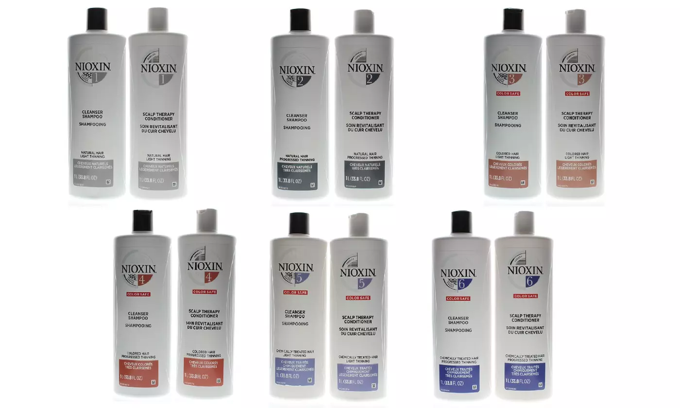 Nioxin Cleanser Shampoo, Scalp Therapy Conditioner, or Liter Duo (33.8oz)