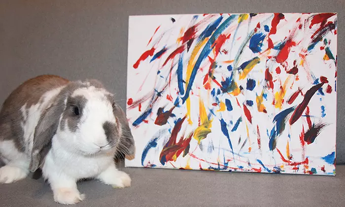 $14.99 for an Original Painting with a Headshot from Bini the Bunny ($25.95 Value) - Primary Image