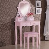 Image 1: Hollywood-Themed Dressing Table with Heart Shaped Mirror and Stool