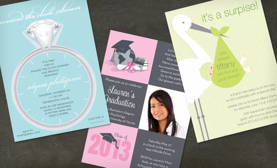 40, 75, or 110 Personalized Photo Cards from Invitation Box (Up to 76% Off). Free Shipping. - Primary Image