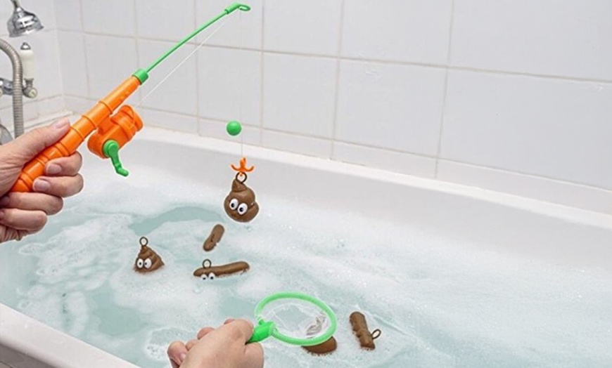 Image 2: Bath Time Fun Game Set - Fishing or Hoop Poop Floating Toys for Kids