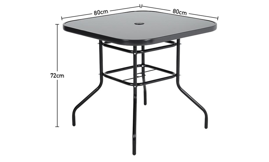 Image 27: Tempered Glass Table with Two Chairs