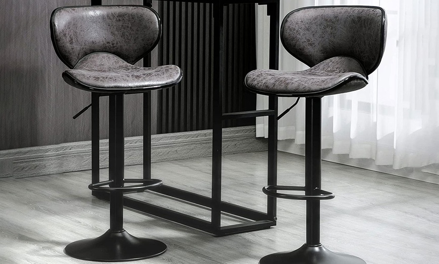 Image 11: HomCom Set of Two Bar Stools