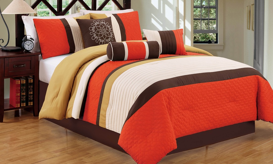 Color-Block Comforter Set (7pc.) | Groupon Goods