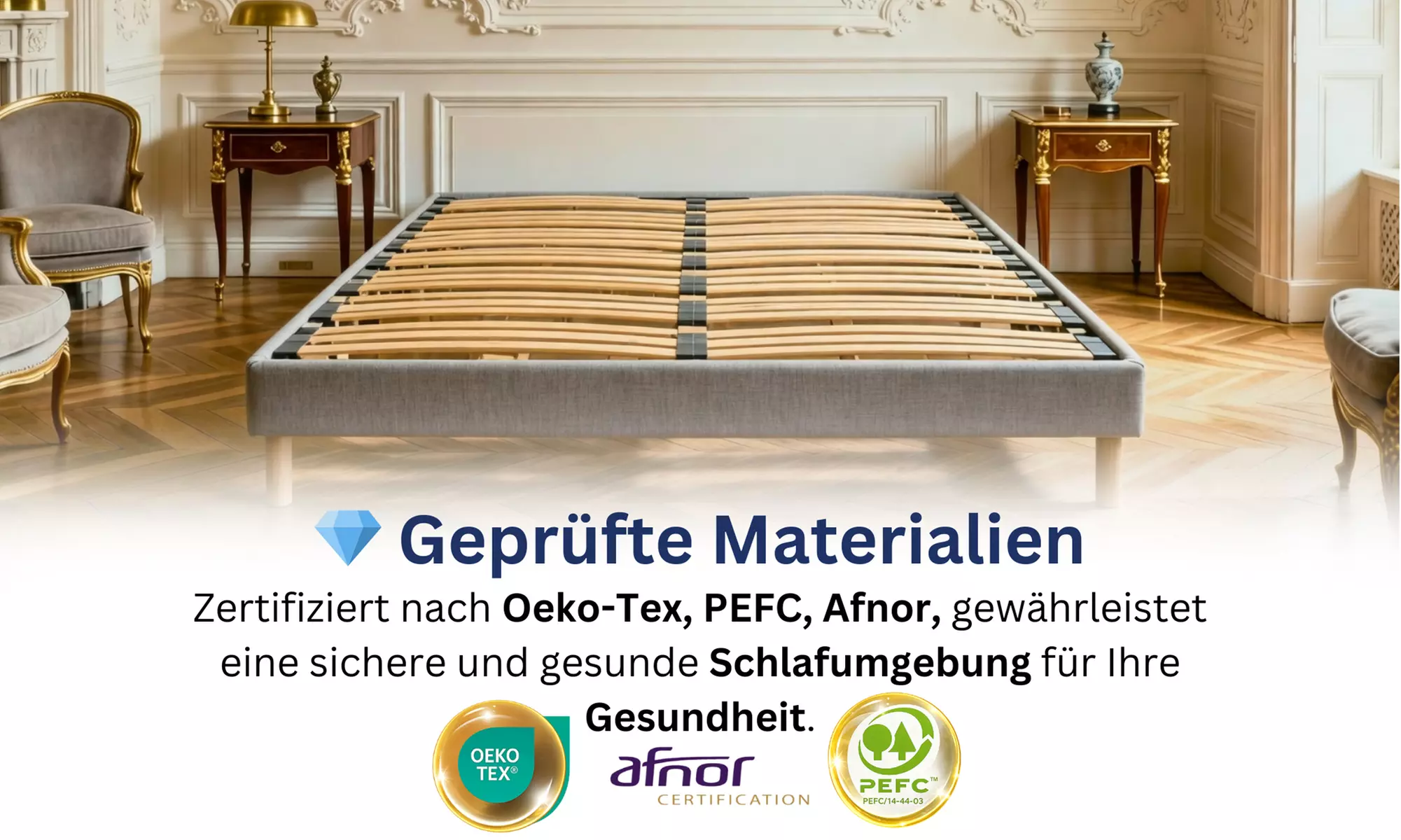 Bettgestell ANTHRA opt. mit Matratze