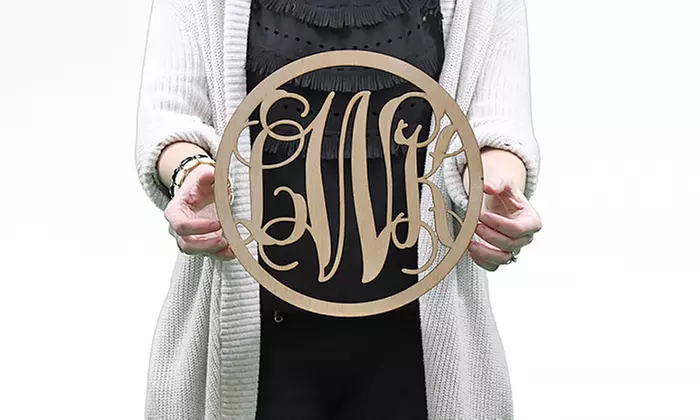 Personalized Monogram Wood Vine Circular Sign (Up to 45% Off) - Primary Image