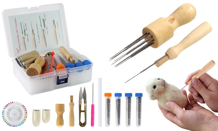 Image 2: 40 Pcs Needle Felting Kit for DIY Wool Felting